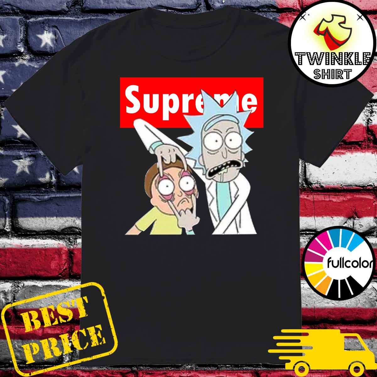 Rick And Morty With Supreme Logo 2021 Shirt Hoodie Sweater Long Sleeve And Tank Top